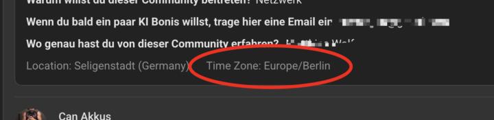 Neue Funktion - Timezone