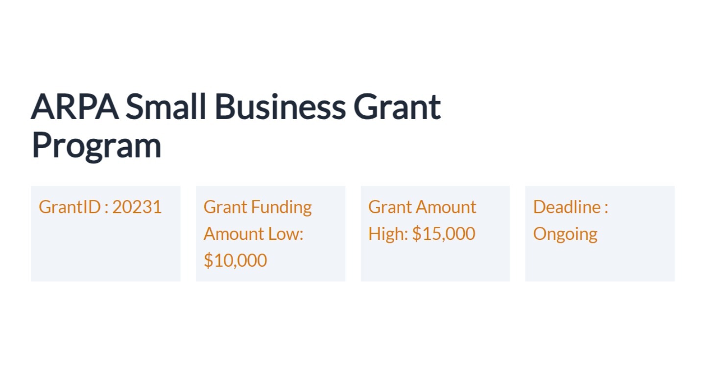 ⁠ARPA Small Business Grant Program