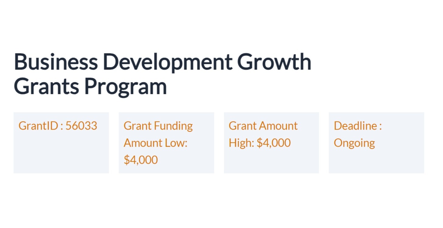 Business Development Growth Grants Program