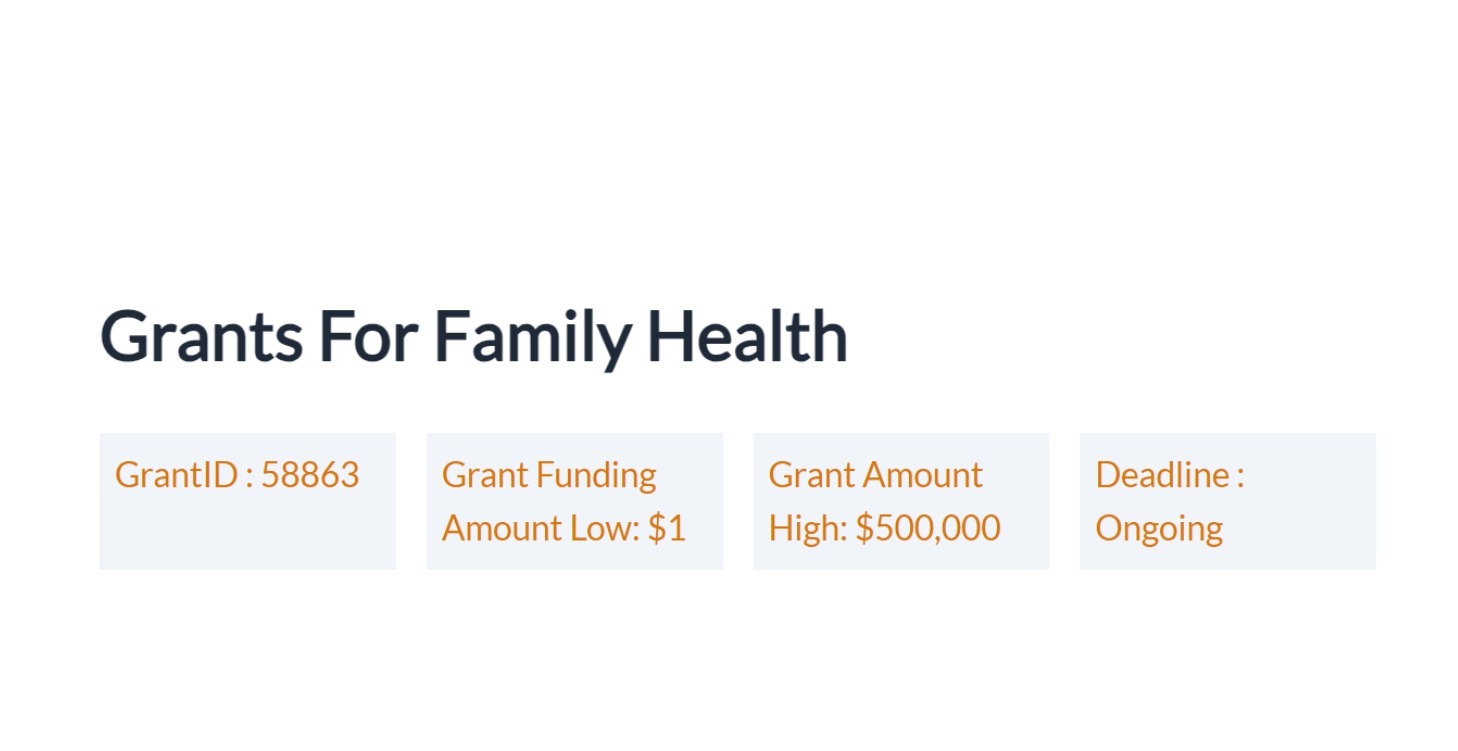 Grants For Family Health