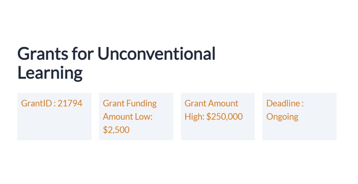 Grants for Unconventional Learning
