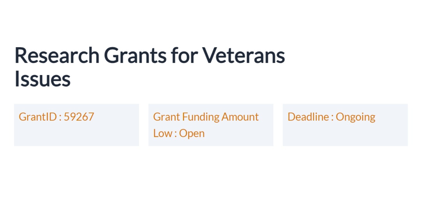 Research Grants for Veterans Issues
