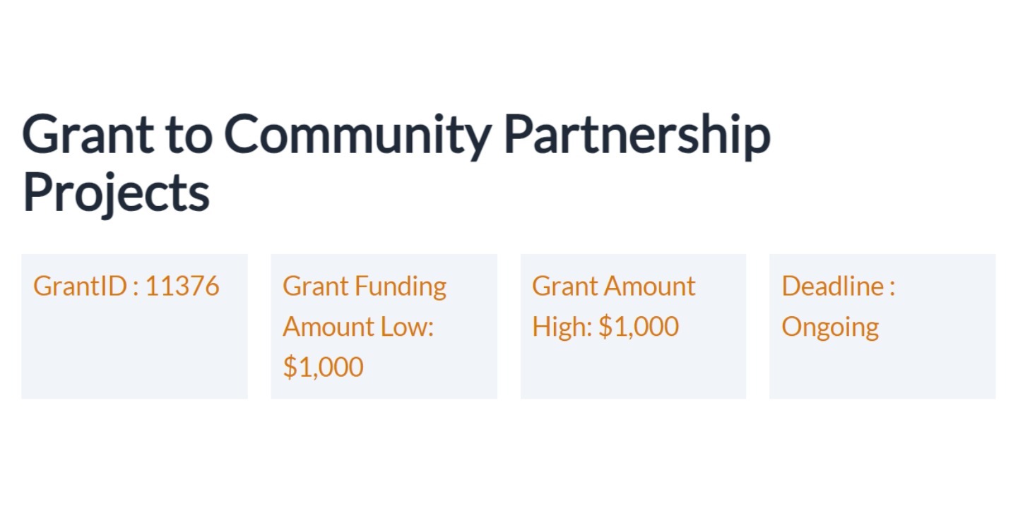 Grant to Community Partnership Projects