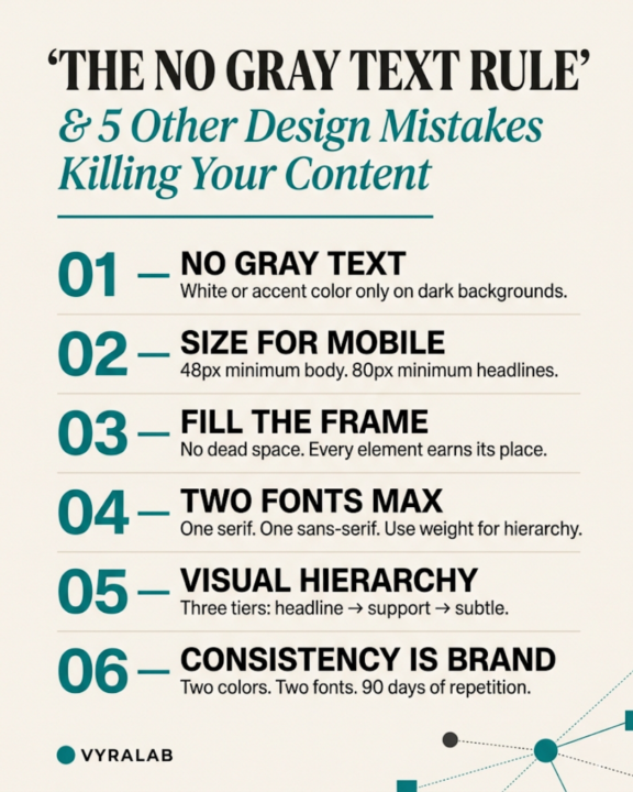 🎓  Tutorial Tuesday: The "No Gray Text" Rule and 5 Other Design Mistakes Killing Your Content