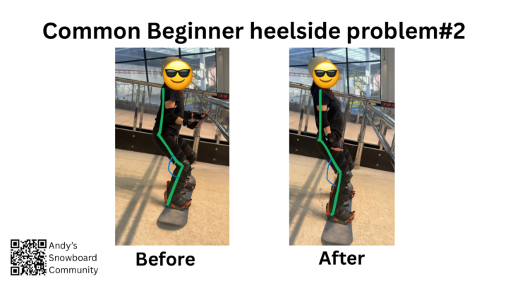 Heelside common problem #2 Overflexion in knees