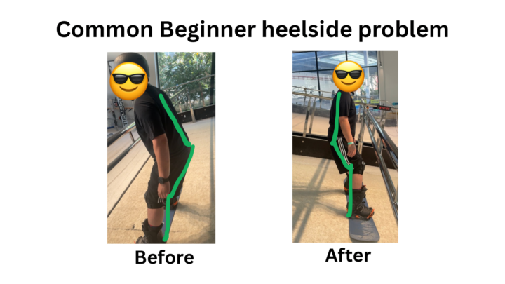 Heelside common problem#1 Not leaning back enough