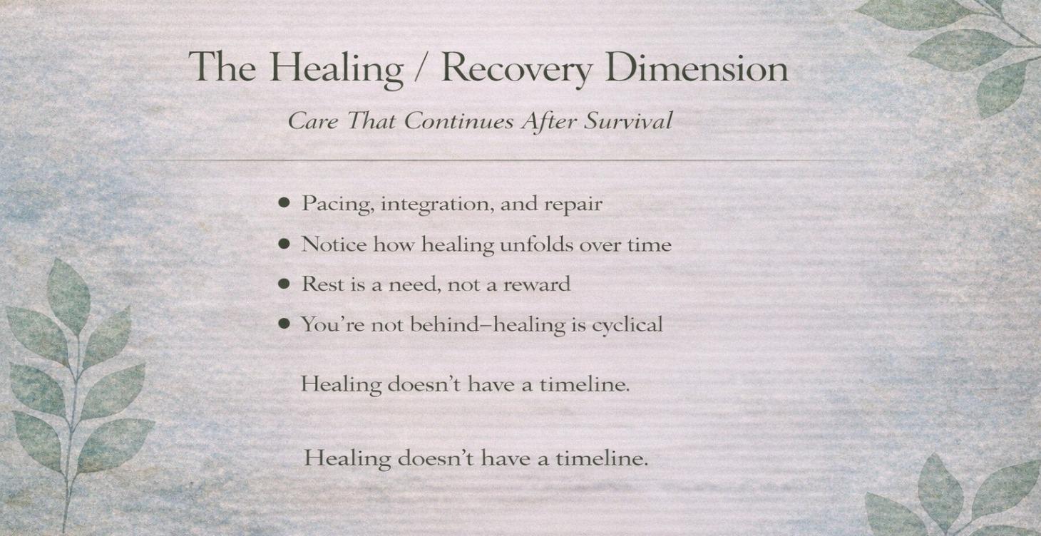 The Healing / Recovery Dimension