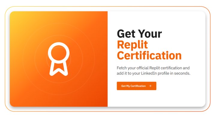 I just discovered that we can get replit certified