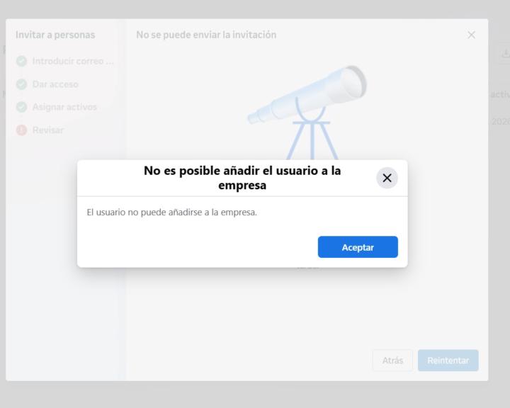 ⚙️ CORRECCIÓN DEL ERROR: “NO SE PUEDE AGREGAR UN USUARIO A LA EMPRESA”