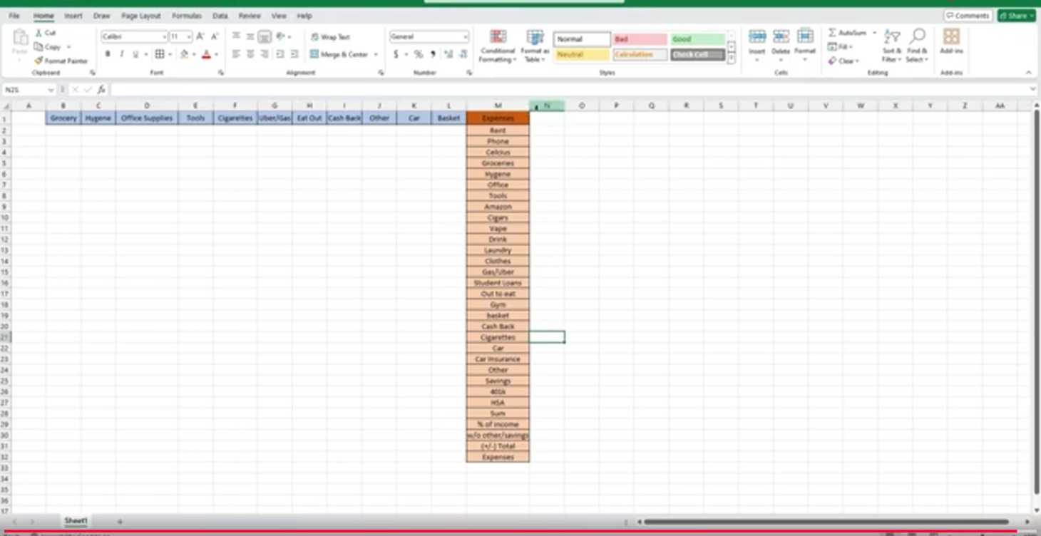 Total Your Daily Expenses with =Sum(x:x) function