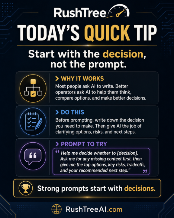 Decisions first. Prompts second. 