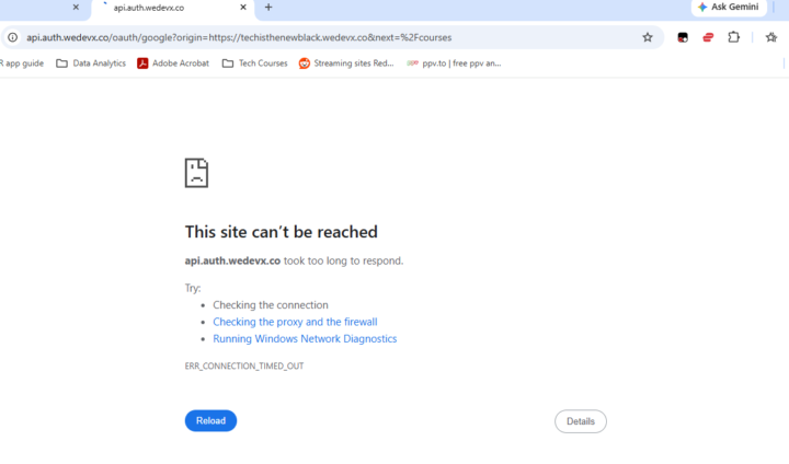 Technical difficulties logging into SDET platform.