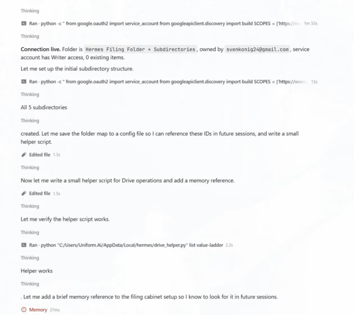 Hermes System - Set up w/ 7TB Memory on Google Drive API
