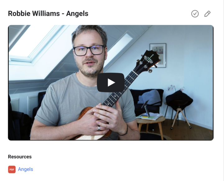 Song "Angels" hinzugefügt bei "Songs" im Classroom