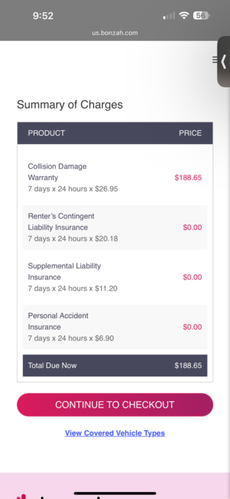 Bonzah Coverage Question: