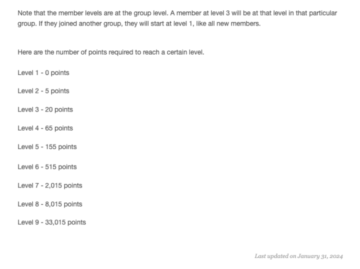 🚨🚨Points and Leveling🚨🚨