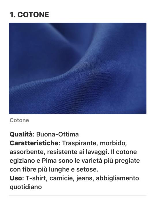 Tessuti e qualità per abbigliamento 