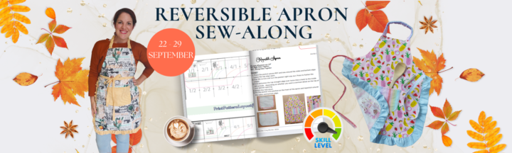 SEPTEMBER Sew-Along : Reversible apron with ruffle + pocket