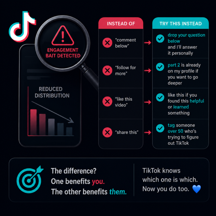 Asking people to "like and follow" is actually hurting your TikTok reach. 🚫