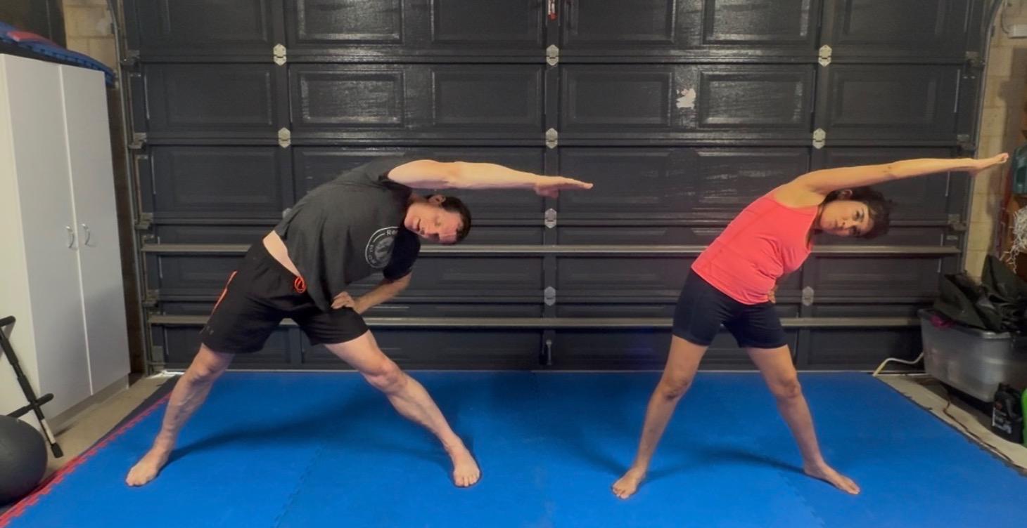White belt (warm up) and stretches