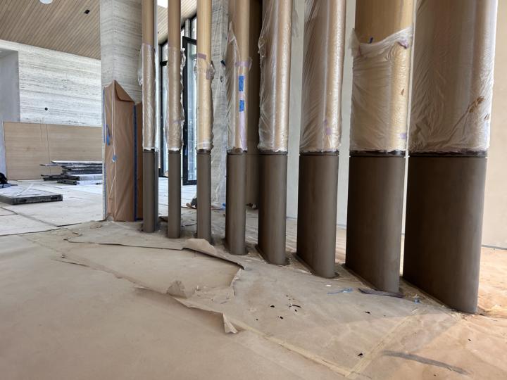 Metallic Plaster in Progress 