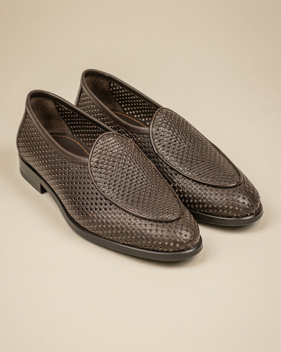Loosely woven / densely perforated leather loafers?