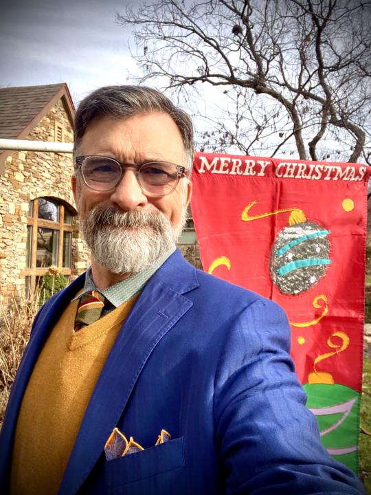 Green Gold Grey and Royal Blue.  Liturgical Christmas 