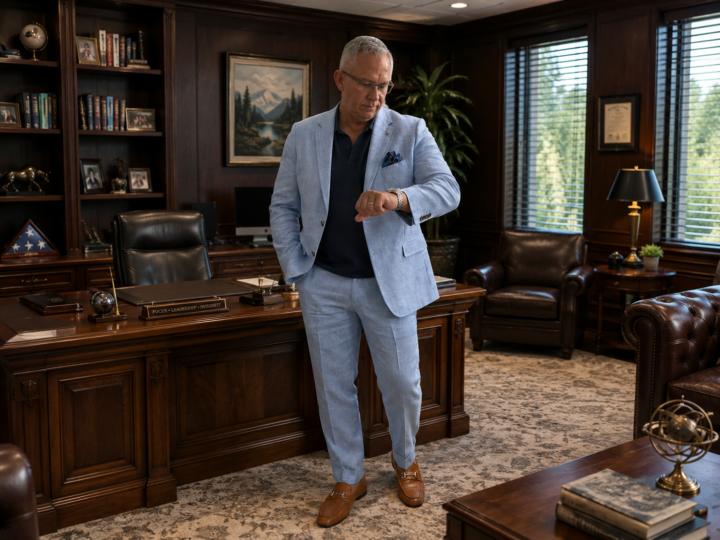 New Blue Linen Suit