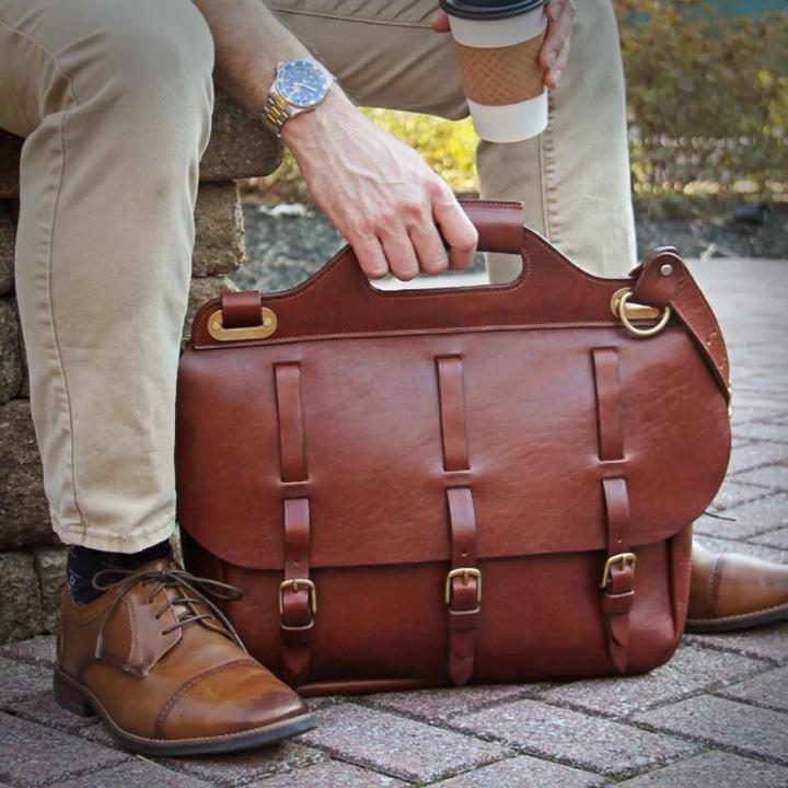 (CLOSED - Winner Selected!!)  Giveaway #4 - Col. Littleton Leather Saddlebag Briefcase - $735 Value