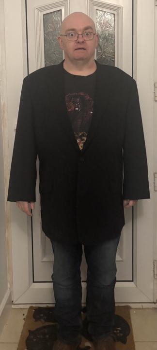Trying on my old suit jacket