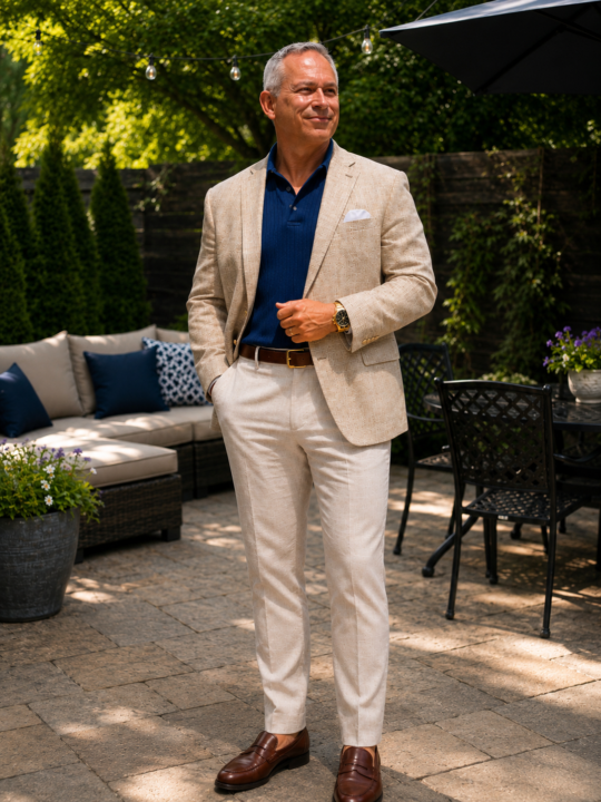     Summer Sophistication in Navy and Linen