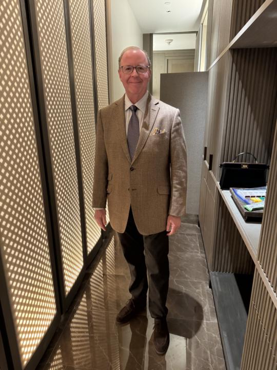 Adding a tie for the evening. 