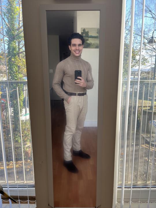 Wednesday beige and cream monochrome and red to break