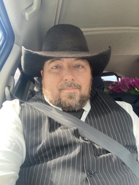 On way to our friends wedding now