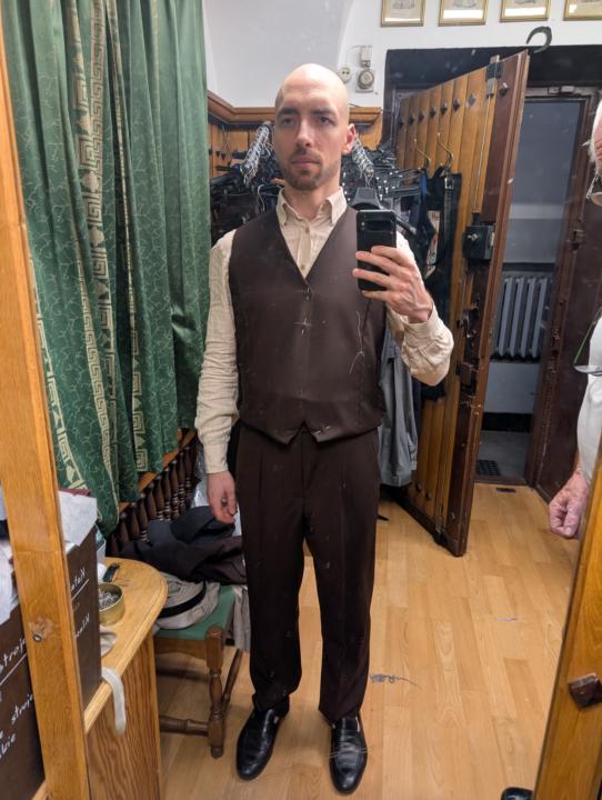 Short waistcoat — how deep V-opening?