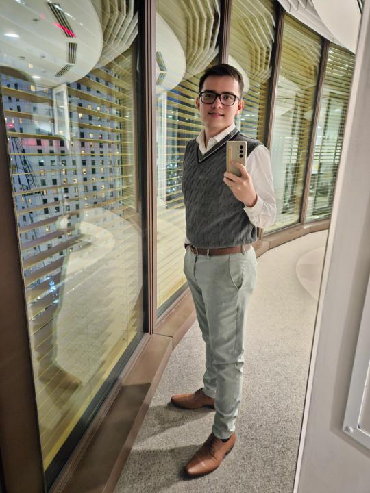 Trying out a sweater vest