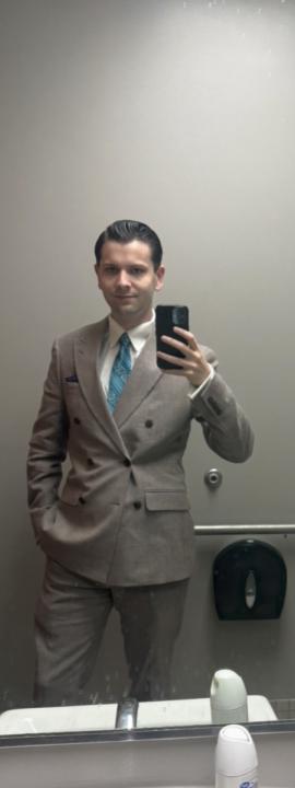  first day in a new suit, last day with students