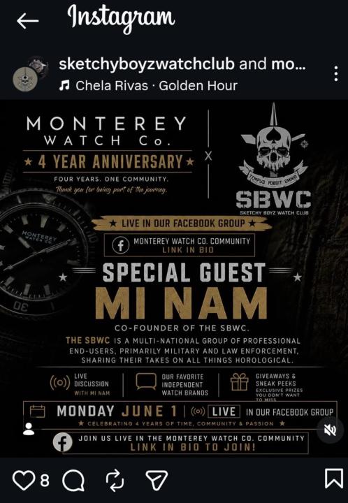 Sketchy Boys Watch Club & Monterey Watches on June 1st