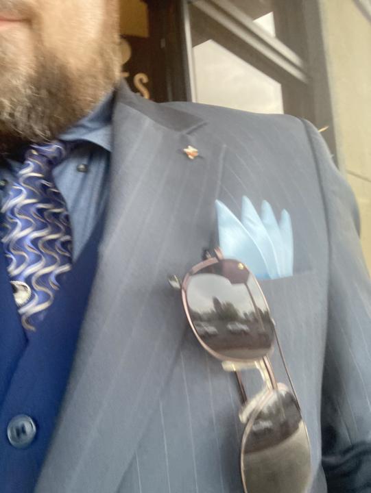 New to me gray pinstripe suit