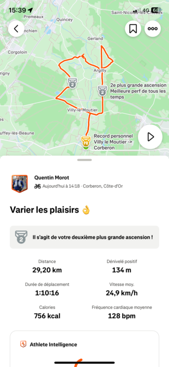 🚴‍♂️ Sortie vélo aujourd’hui