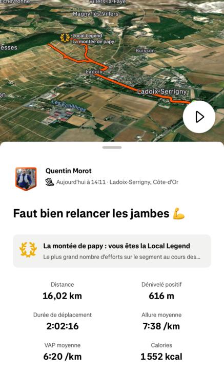 Sortie longue de la semaine ✅