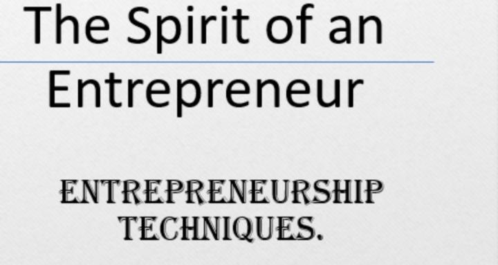 The Spirit of an Entrepreneur 