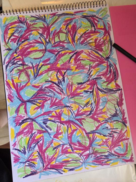 Expressing with crayons 