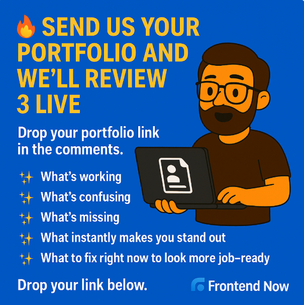 🔥 Send us Your Portfolio and We’ll Review 3 LIVE