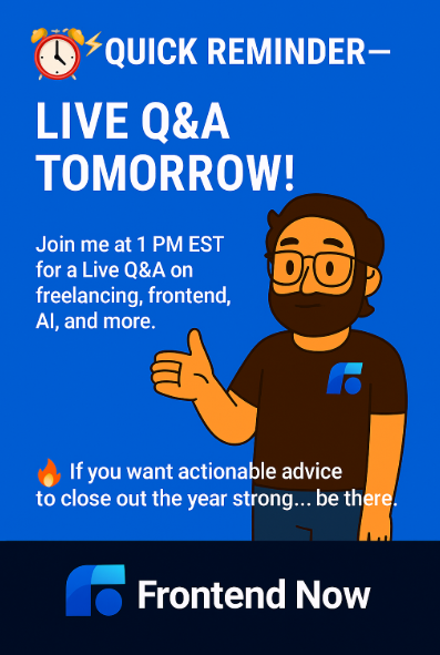 🚨 Quick Reminder Live Q&A Tomorrow!