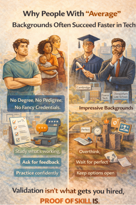 Why People With “Average” Backgrounds Often Succeed Faster in Tech