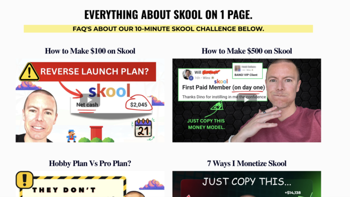 1 Page, 7 Skool Videos to Help You Get Clients!