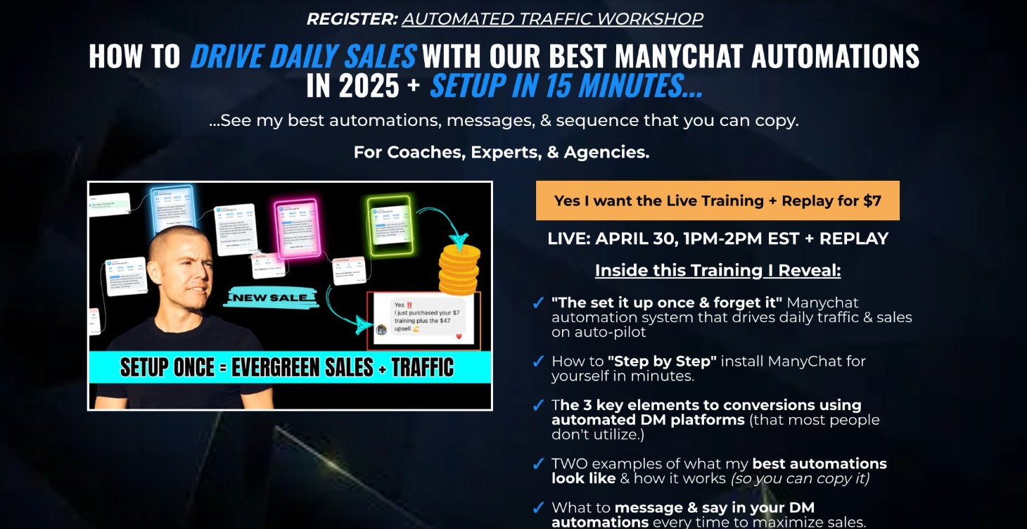 15 Min Automated Traffic Workshop W/ ManyChat