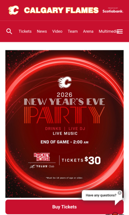 Last new years eve bash at the Saddledome!! Should be a blast and super affordable!