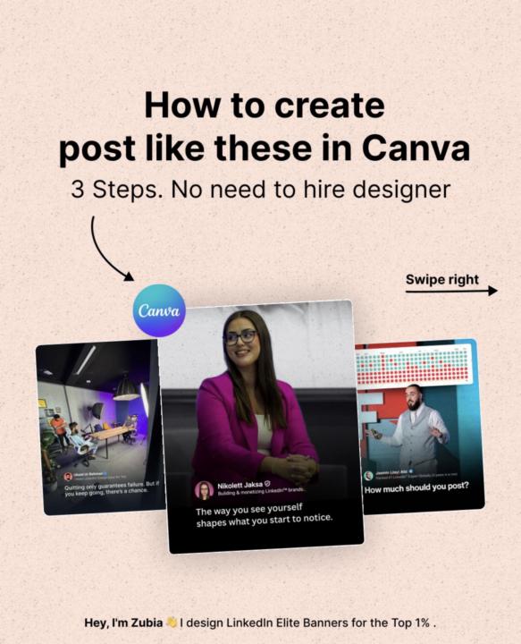 3 steps to create quote post in Canva